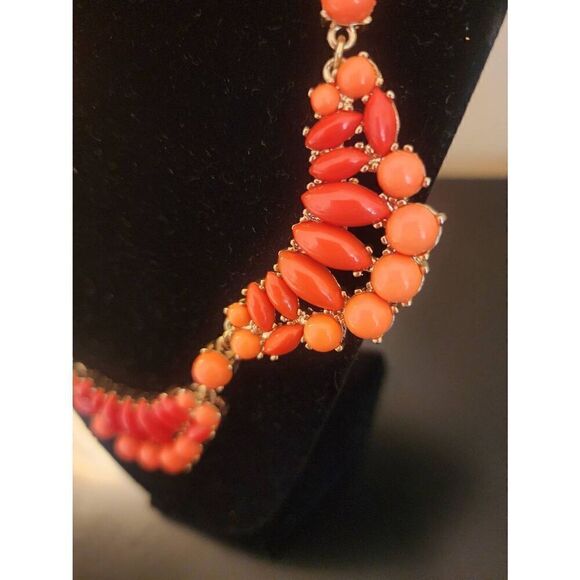 J.Crew coral statement necklace faux gold - Picture 2 of 7